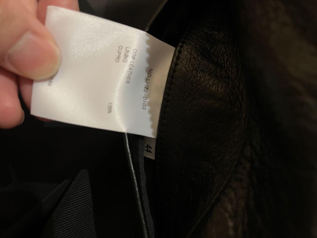 LITHIUM HOMME ブラックレザーシングルライダース　44