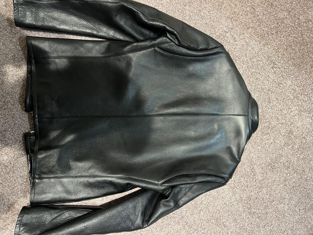LITHIUM HOMME ブラックレザーシングルライダース　44