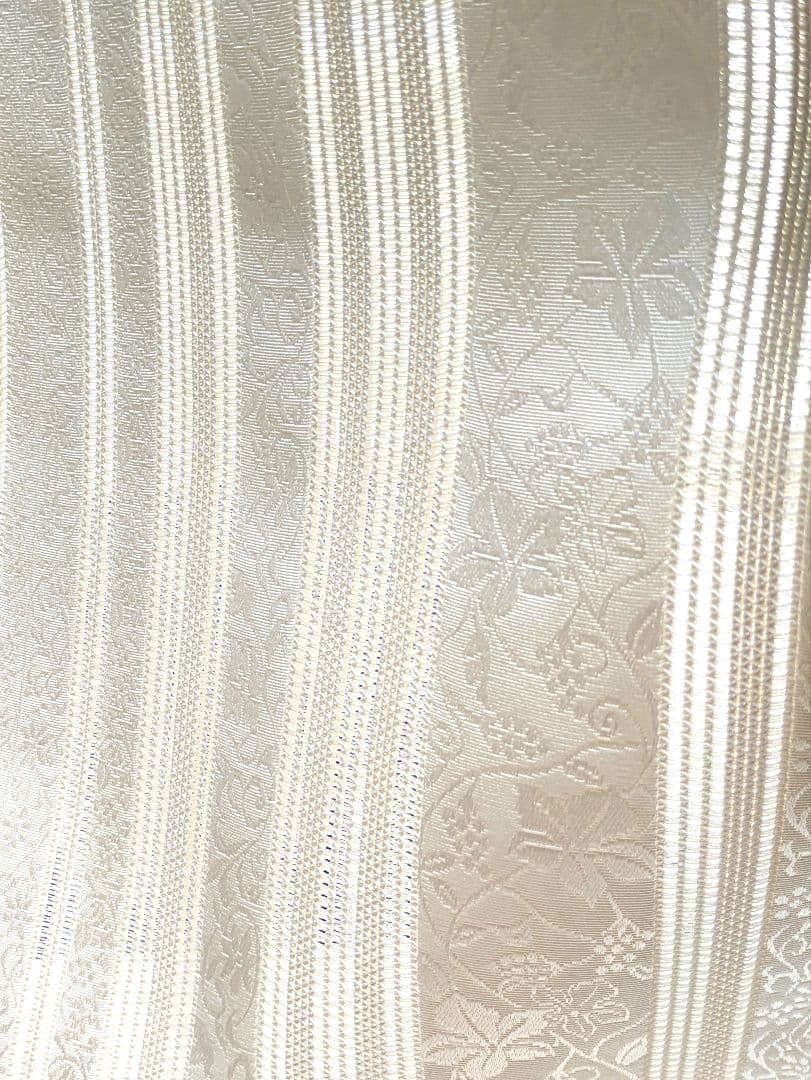 本場筑前博多織正絹羅夏八寸名古屋帯透け感葡萄更紗唐草