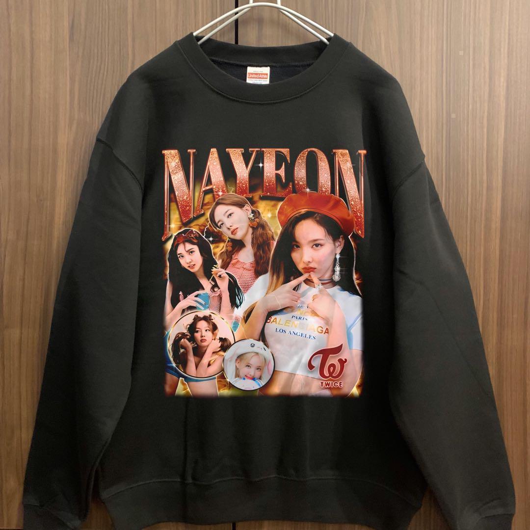 TWICE ナヨン スウェット k pop vintage ブラック - トップス卸売り