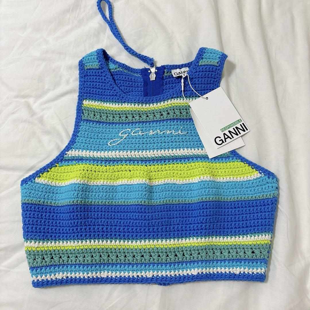 新品未使用】GANNI クロシェノースリーブクロップド プル
