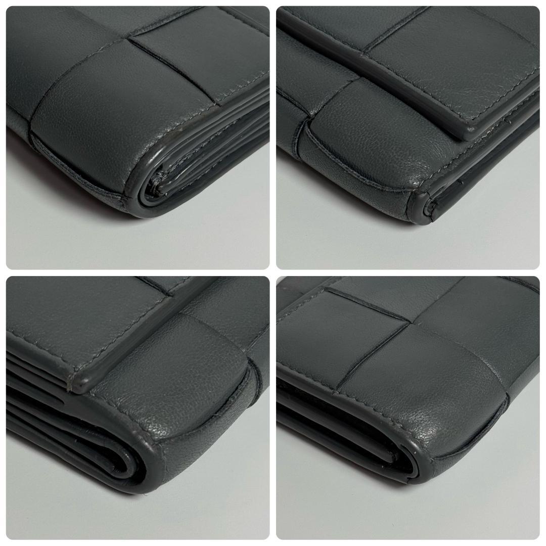 現行 ボッテガヴェネタ ICチップ搭載 カセット イントレチャート 折財布 緑 ICチップ搭載 BOTTEGA VENETA ボッテガ ヴェネタ 2つ折り財布