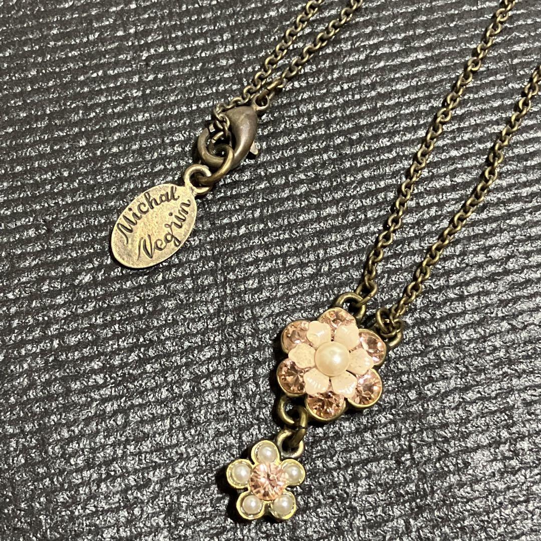 ミハエルネグリン　フラワーモチーフ ネックレス 良品◎ Michal Negrin ミハエルネグリン ピンク 花 ネックレス