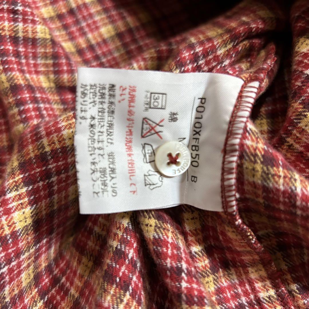 美品 PinkHouse ピンクハウス リブ フリル ネルシャツ 赤 Mサイズ 美品 PinkHouse ピンクハウス リブ フリル ネルシャツ 赤 M