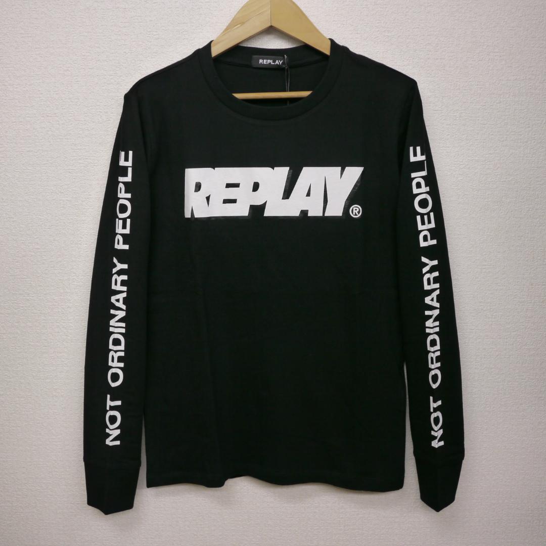 【新品】REPLAY プリント長袖Tシャツ (S)