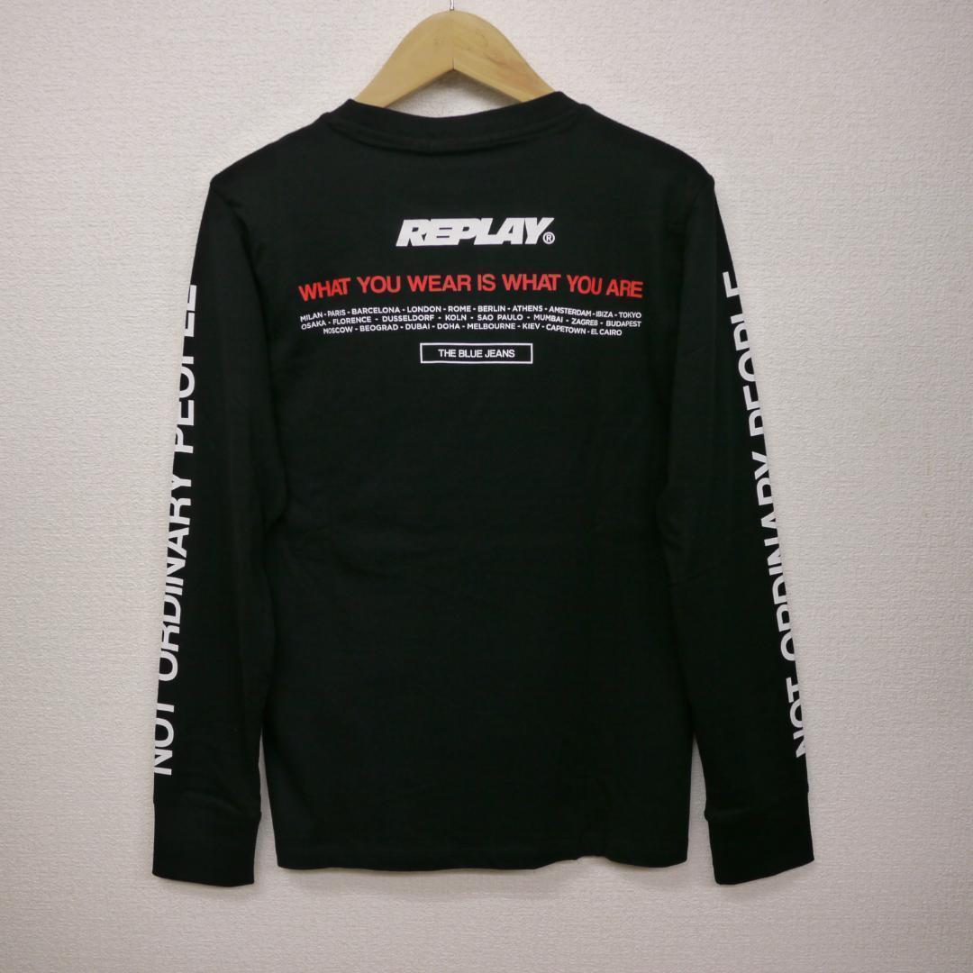 【新品】REPLAY プリント長袖Tシャツ (S)