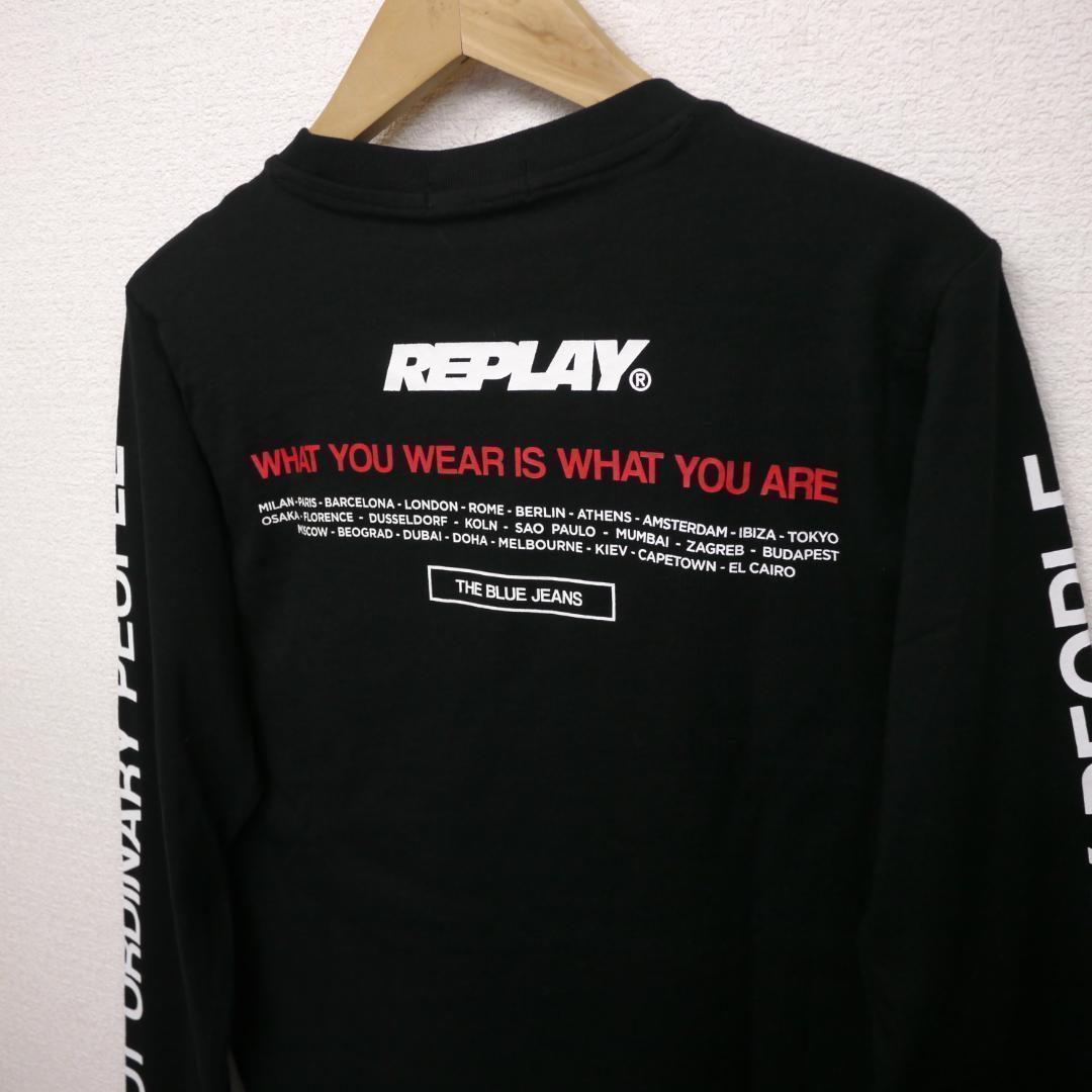 【新品】REPLAY プリント長袖Tシャツ (S)