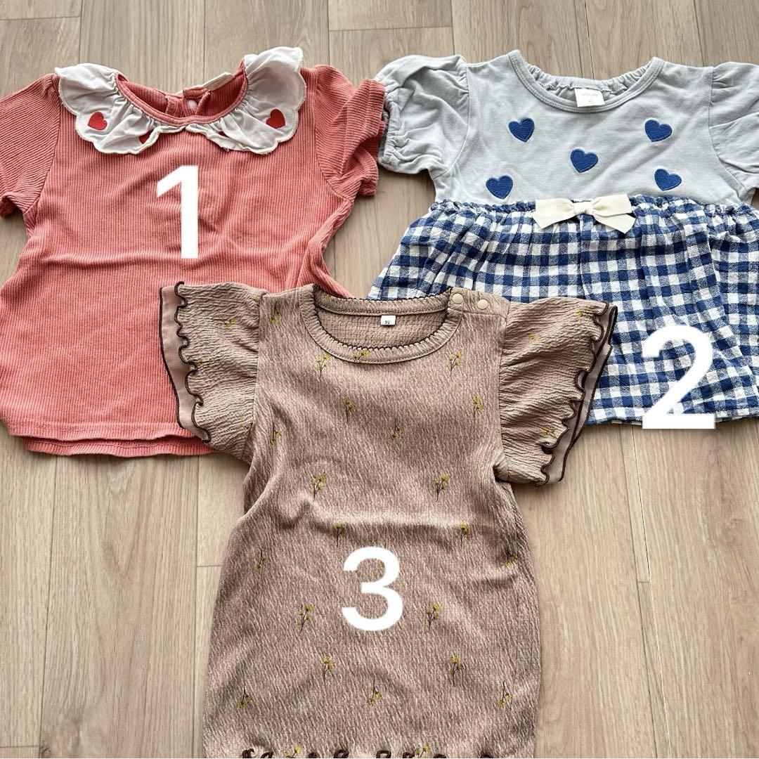 90cm 女の子　半袖カットソー　まとめ売り　バラ売り可　保育園着　夏服　子供服