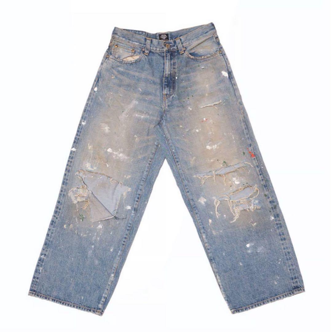 パンツ TSY RIPPED WIDE STRAIGHT DENIM