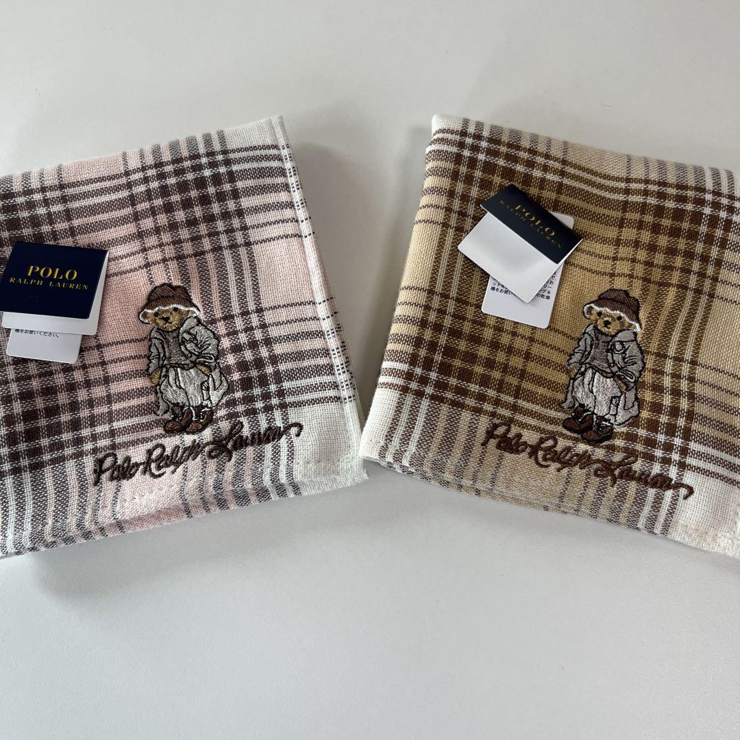 シモンズグランドセール ポロベア ラルフローレン ポロ 新品 タオルハンカチ 刺繍 2枚 トップス