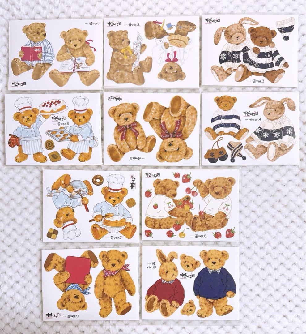 新品 海外作家 黒いたぬき様 テディベアステッカー まとめ売り
