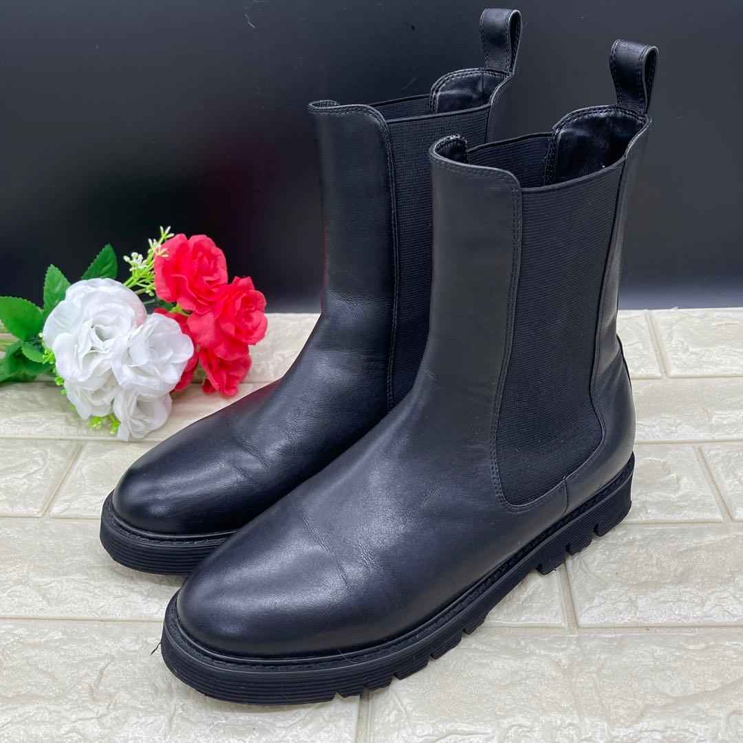 SLOBE IENA サイドゴアブーツ ブラック レザー スロープイエナ24cm