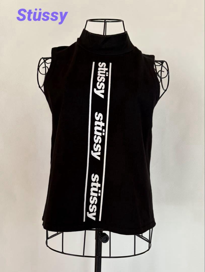 Stüssy】 モックネック ノースリーブカットソー ストレッチ