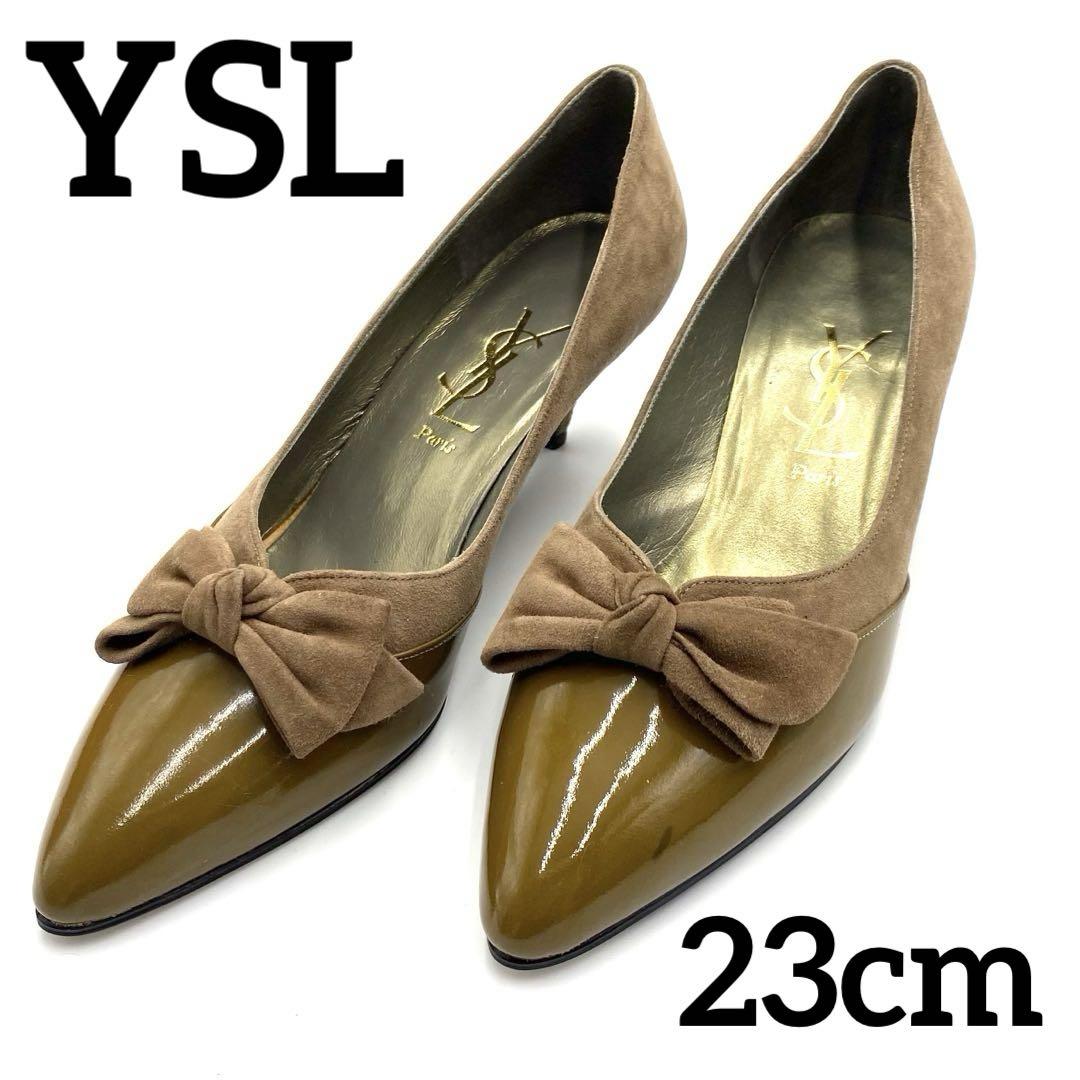 YSL サンローラン エナメル リボン パンプス ヒール ドレス 23