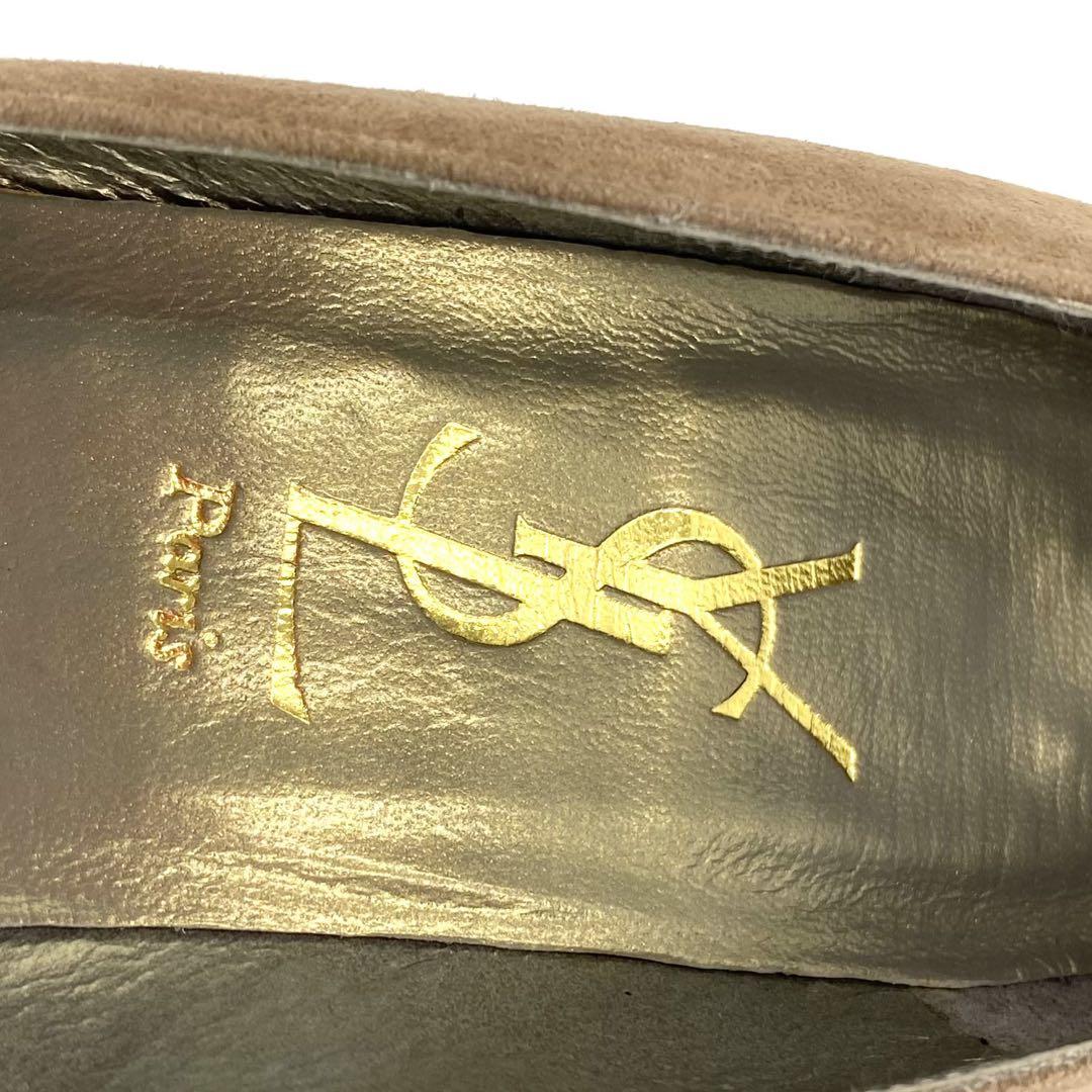 良品 YSL サンローラン エナメル リボン パンプス ヒール ドレス