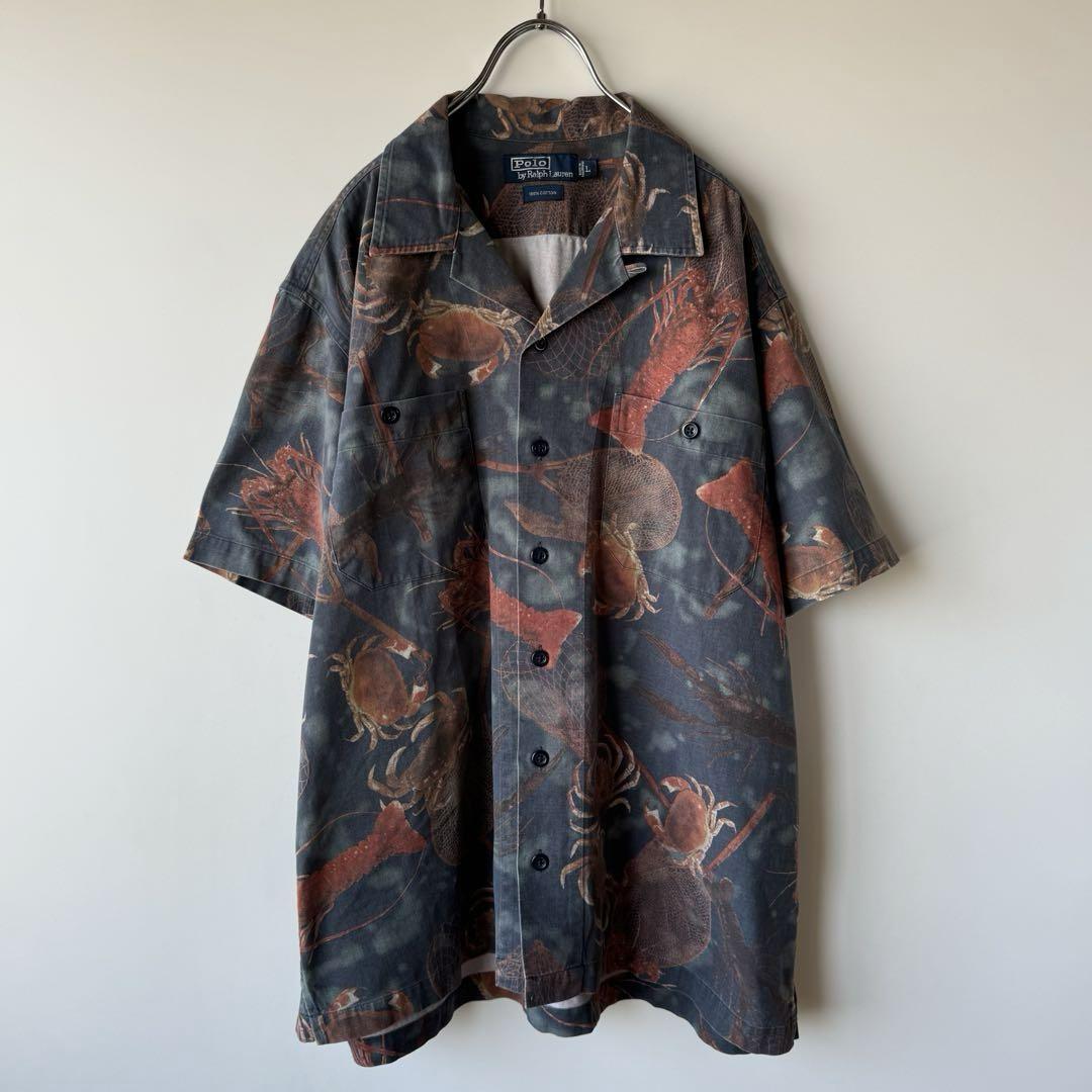 h*e様 POLO ポロ ラルフローレン 半袖 シャツ 柄 L サイズ ロブスタ