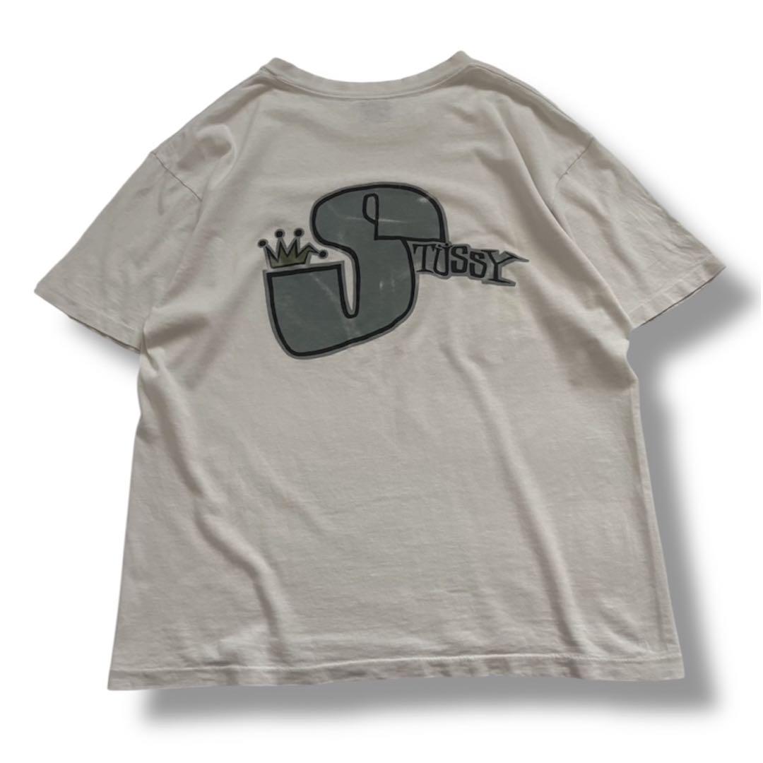 OLD STUSSY 80s 90s USA製 黒タグ　美品 STUSSY】80～90s'USA製 黒タグvintage ビッグロゴTシャツ - メルカリ
