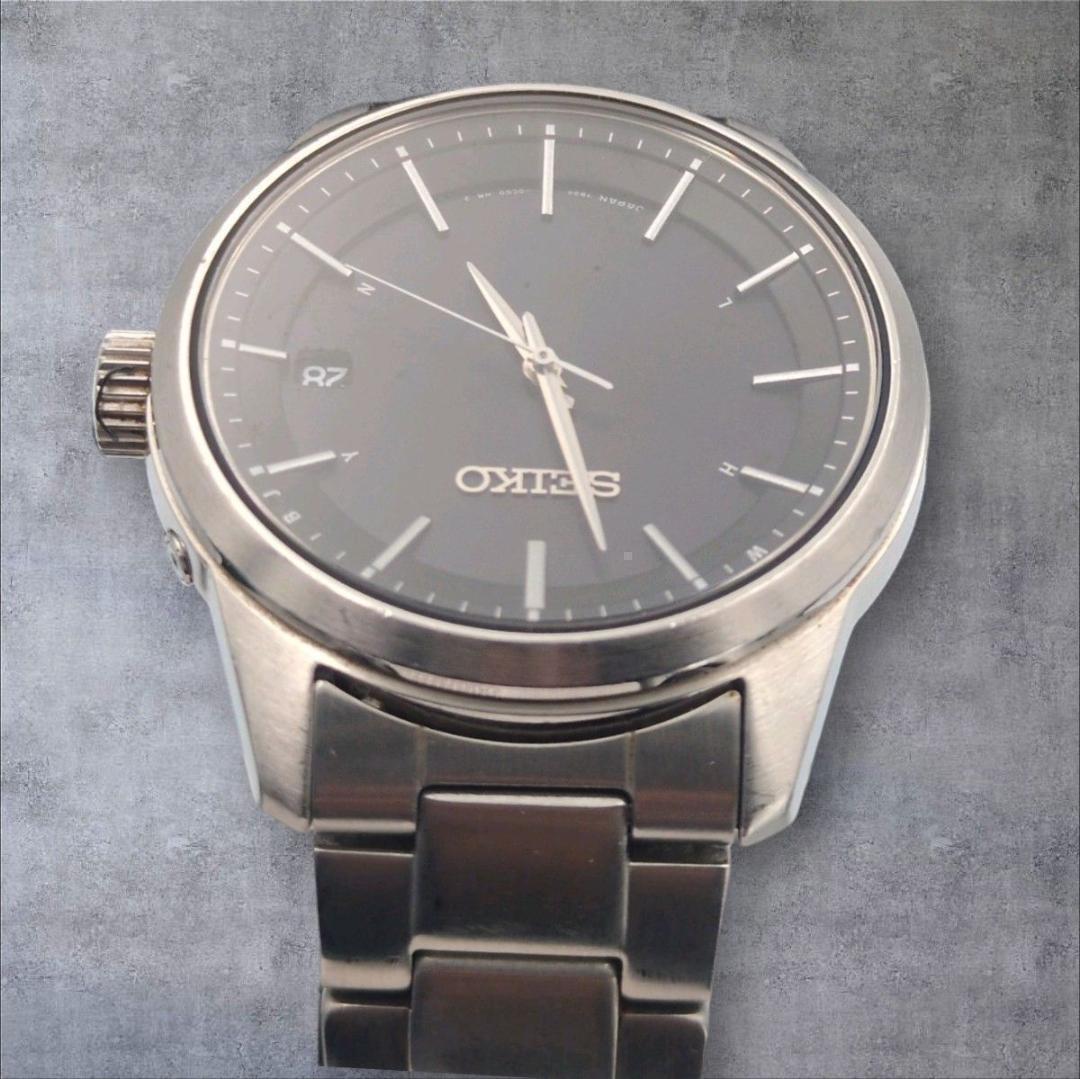 SEIKO セイコー 7B24-0BJ0 電波ソーラー 日本製 ブラック文字盤