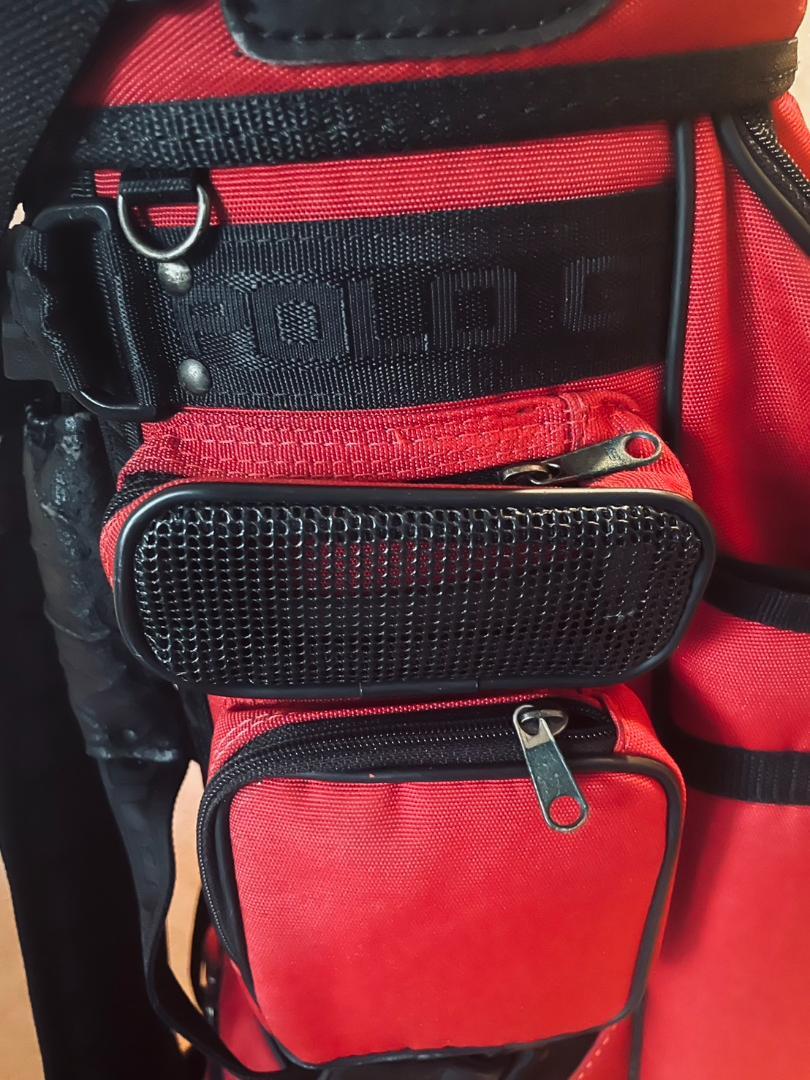 POLO　GOLF高級キャディーバッグRED送料無料/美品 お買い得 送料無料/超美品 絶対！お買い得 POLO GOLF 高級キャディバックRED