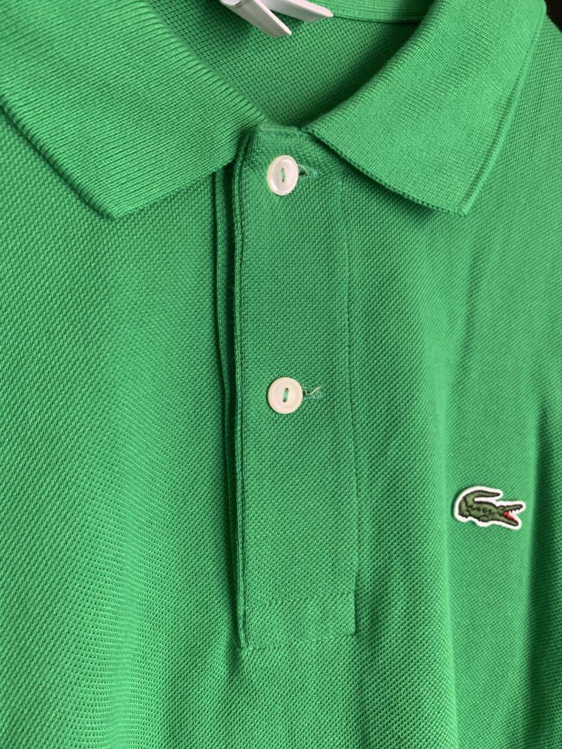 LACOSTE L1312 長袖鹿の子ポロ グリーン