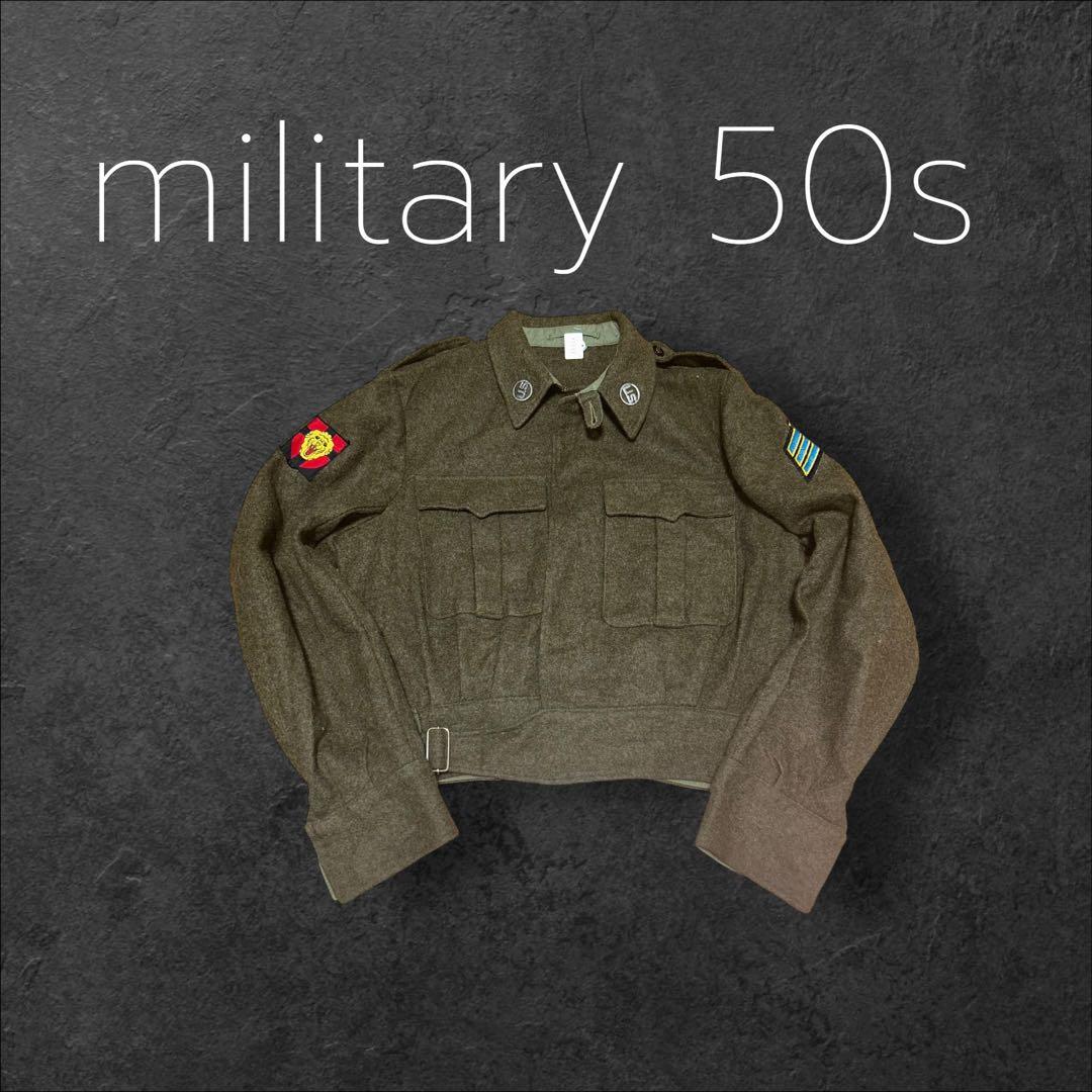 50s British Army ウール地 バトルドレスジャケット US 短丈MILITARY