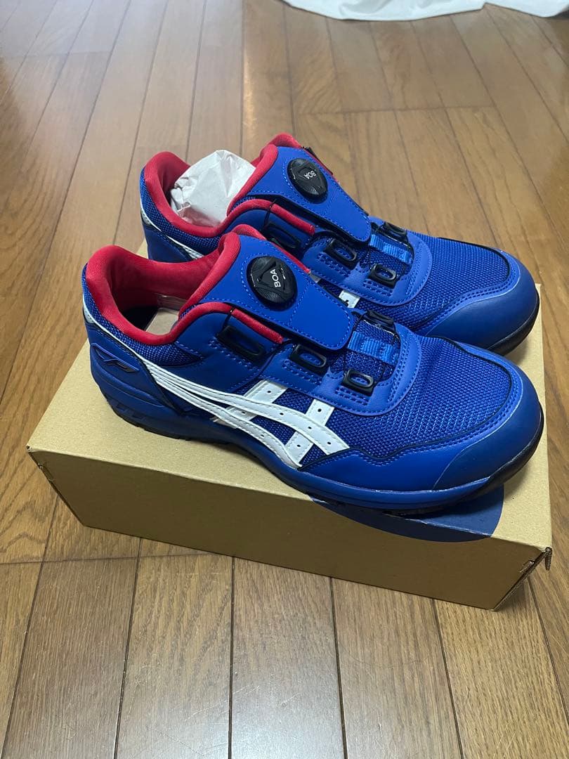 ASICS BOAシステム安全靴 青 赤26cm・asics