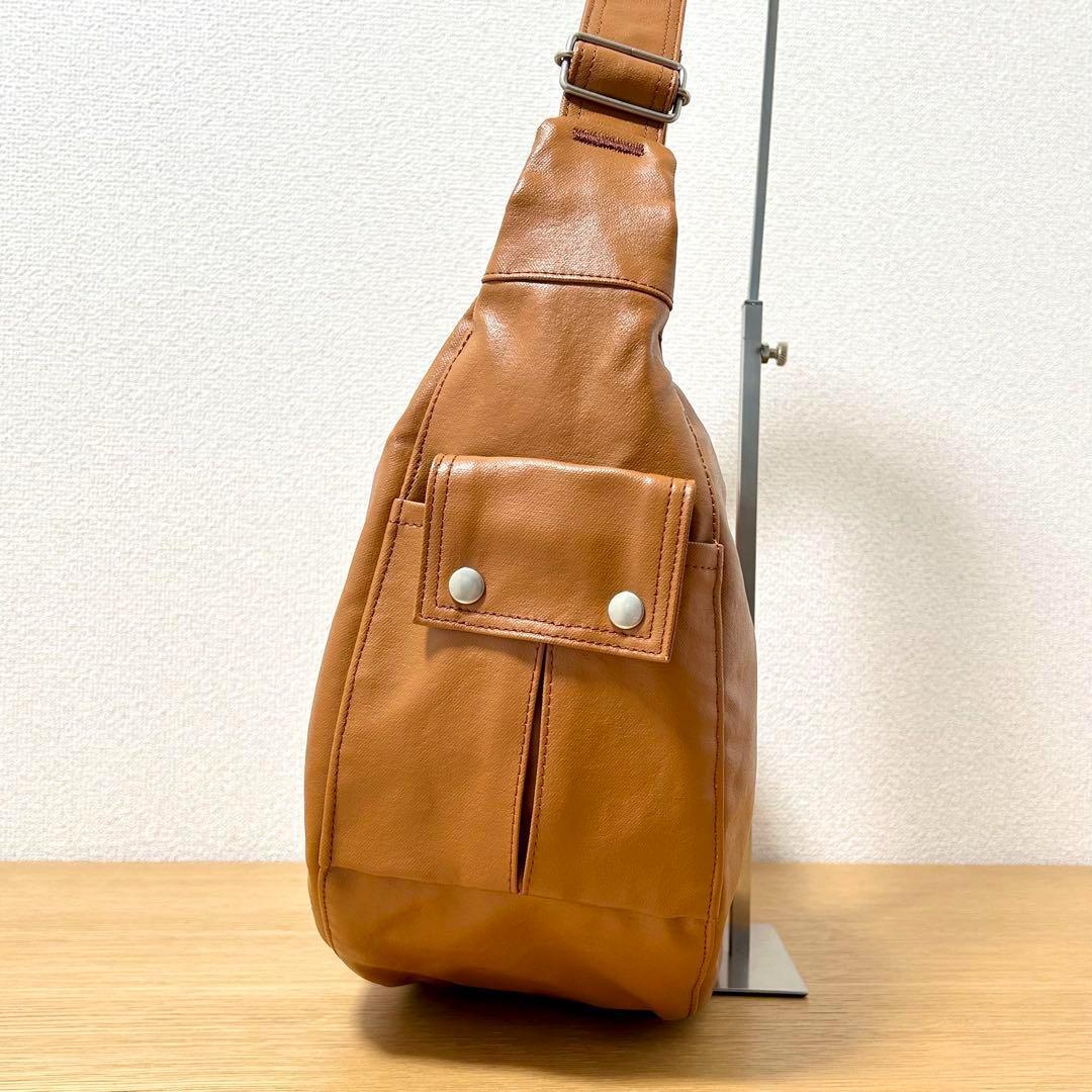 【新品同様】PORTER ポーター　フリースタイル ショルダーバッグ　キャメル ☆新品同様 PORTER ポーター フリースタイル ショルダーバッグ
