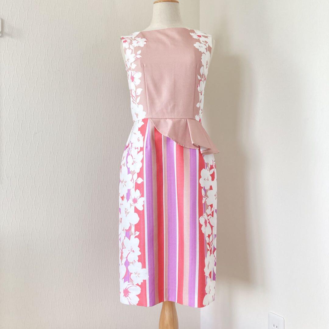 未使用品 Chesty フラワー刺繍 ノースリーブ ペプラムベスト 1 ピンク Chesty - 未使用品 Chesty フラワー刺繍 ノースリーブ ペプラム