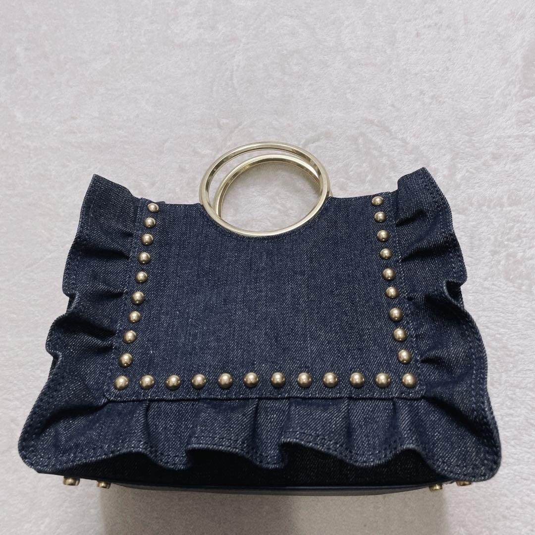 【美品】kate spade デニム 2way トートバッグ ショルダーバッグ 美品】kate spade デニム 2way ハンドバッグ ショルダーバッグ
