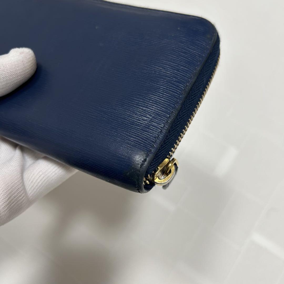 PRADA ネイビー エピレザー 長財布 PRADA プラダ エピレザー 長財布 ラウンドファスナー ネイビー