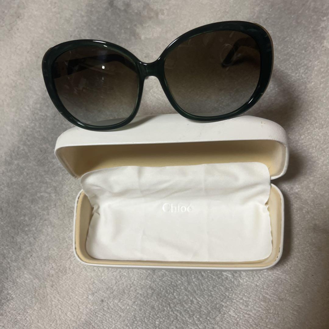 Chloé グリーン キャットアイ サングラス
