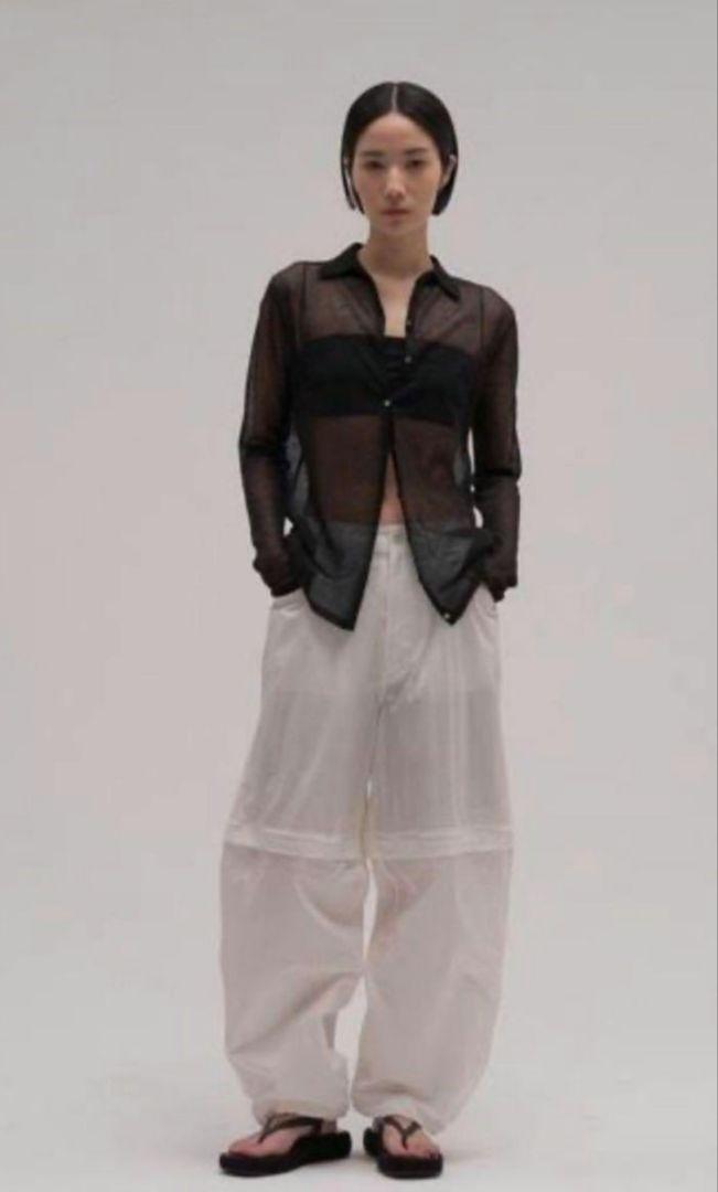 ENOF open knee nyron pants ホワイト