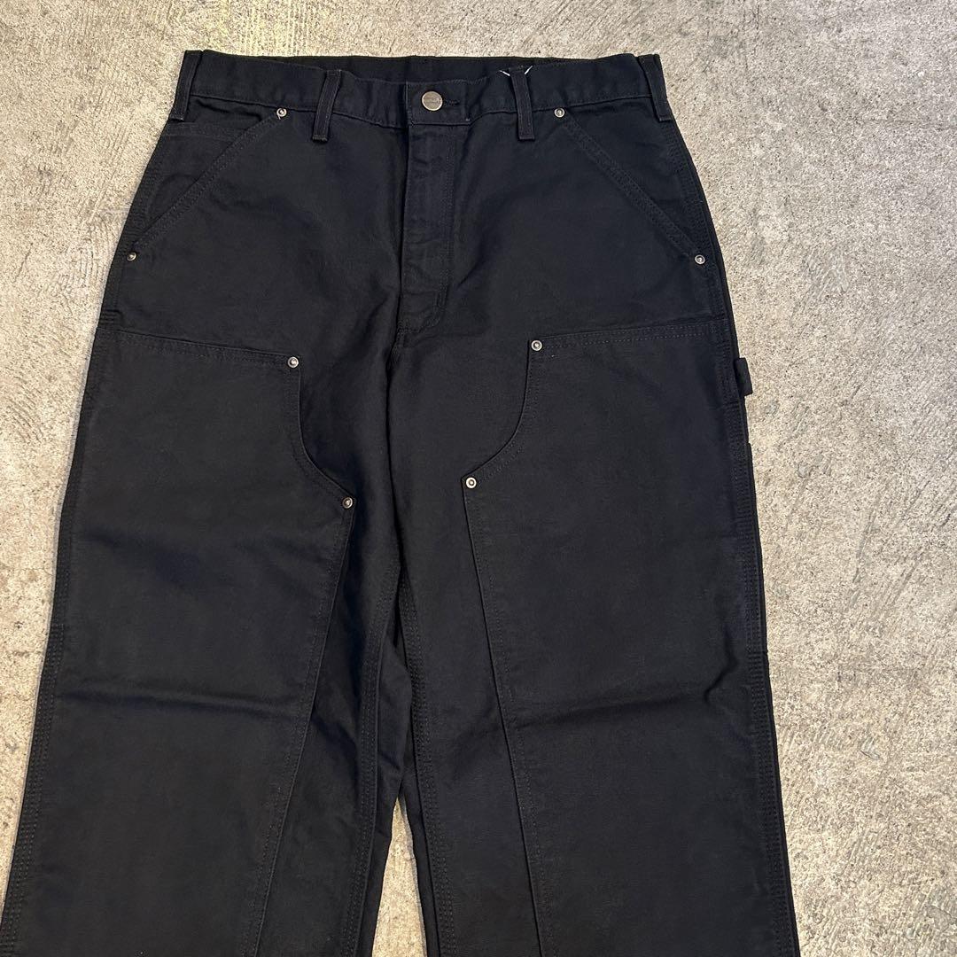 新品 カーハート B136 ウォッシュド ダック ダブルニー パンツ黒 W32