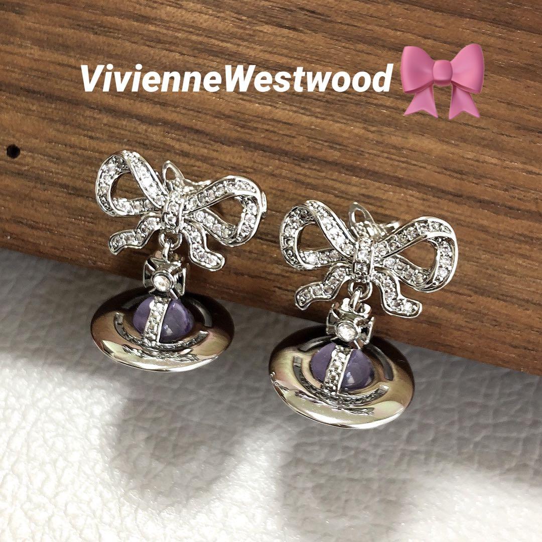 ヴィヴィアンウエストウッド 新作リボンオーブ ネックレス ピアス Vivienne Westwood - ヴィヴィアンウエストウッド 新作リボン