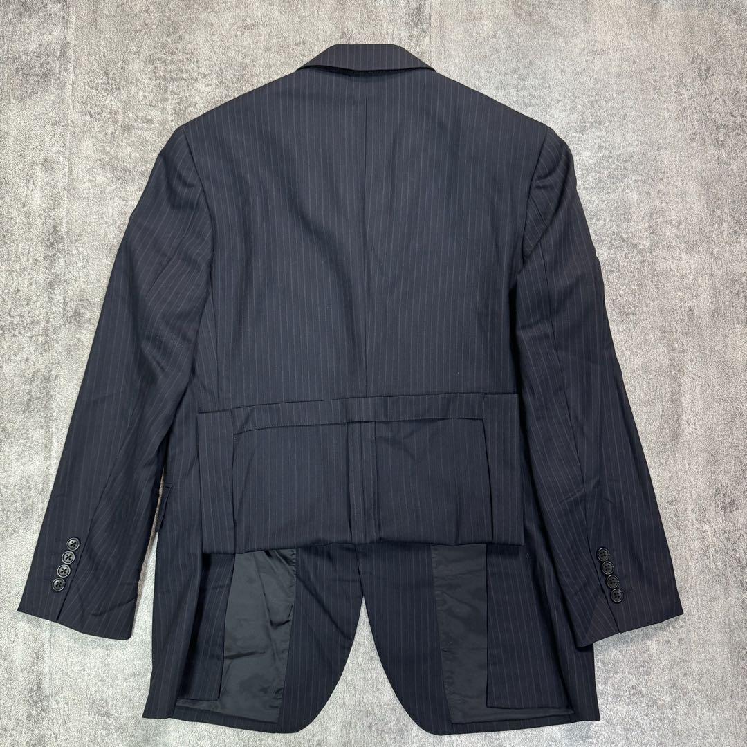 ダーバン/ D'URBAN メンズ セットアップ スーツ ネイビー×ストライプ