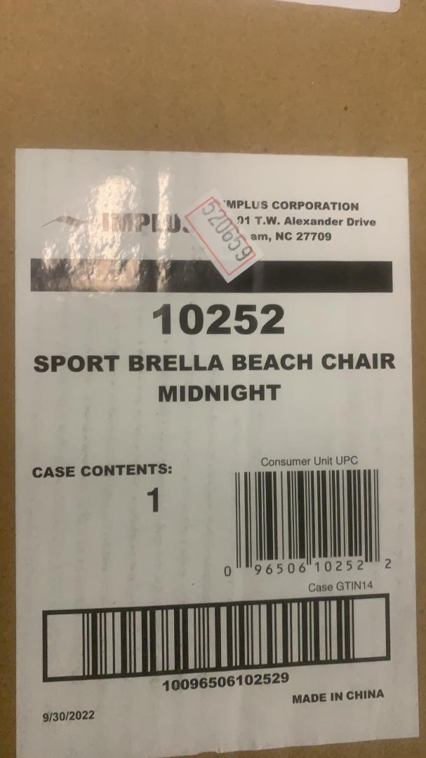 Sport-Brellaビーチチェア ミッドナイトブルー 角度調整 パラソル付き
