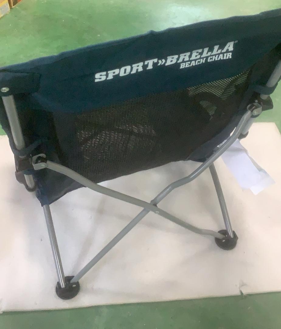 Sport-Brellaビーチチェア ミッドナイトブルー 角度調整 パラソル付き