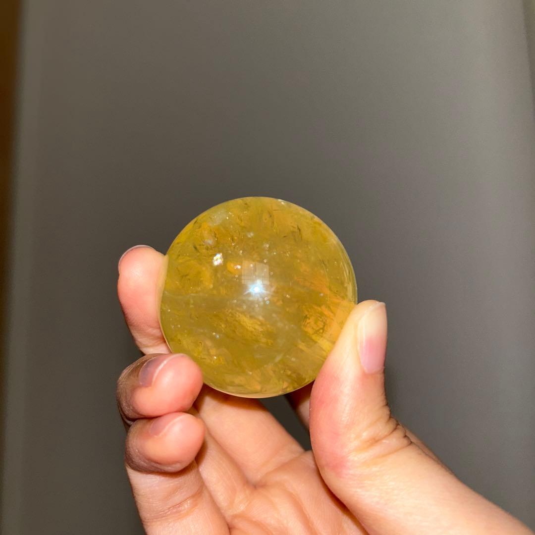 コレクションに！デンドリ入りシトリン　スフィア　天然石置物 楽天市場】シトリン スフィア 丸玉 直径 70mm 台座付き 【一点