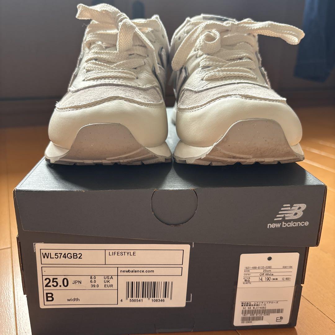 New Balance スニーカー ホワイト/グレー WL574GB2 - メルカリ