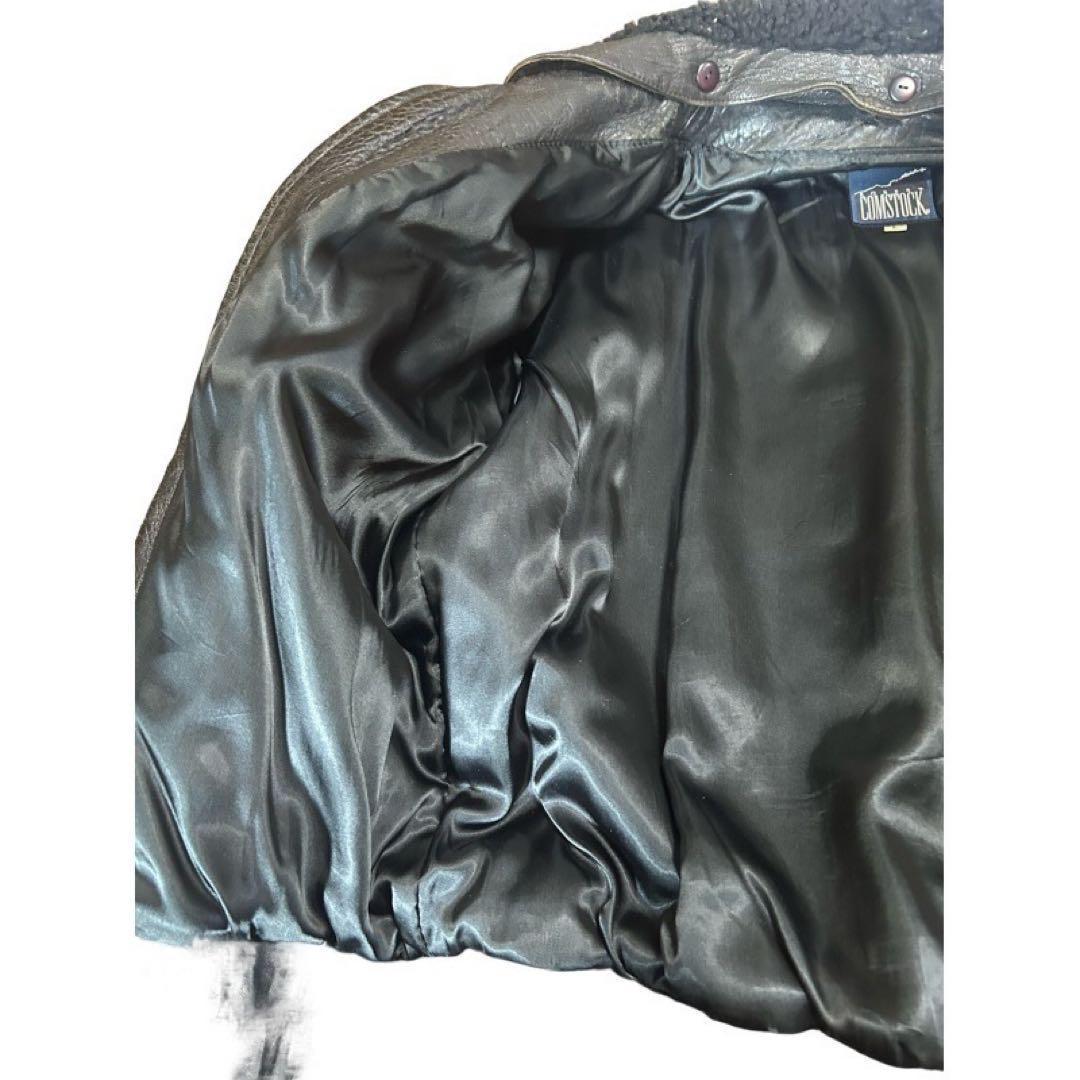 ビンテージ 黒 レザージャケット ファー付きL WWW_SHINETEETH_COM