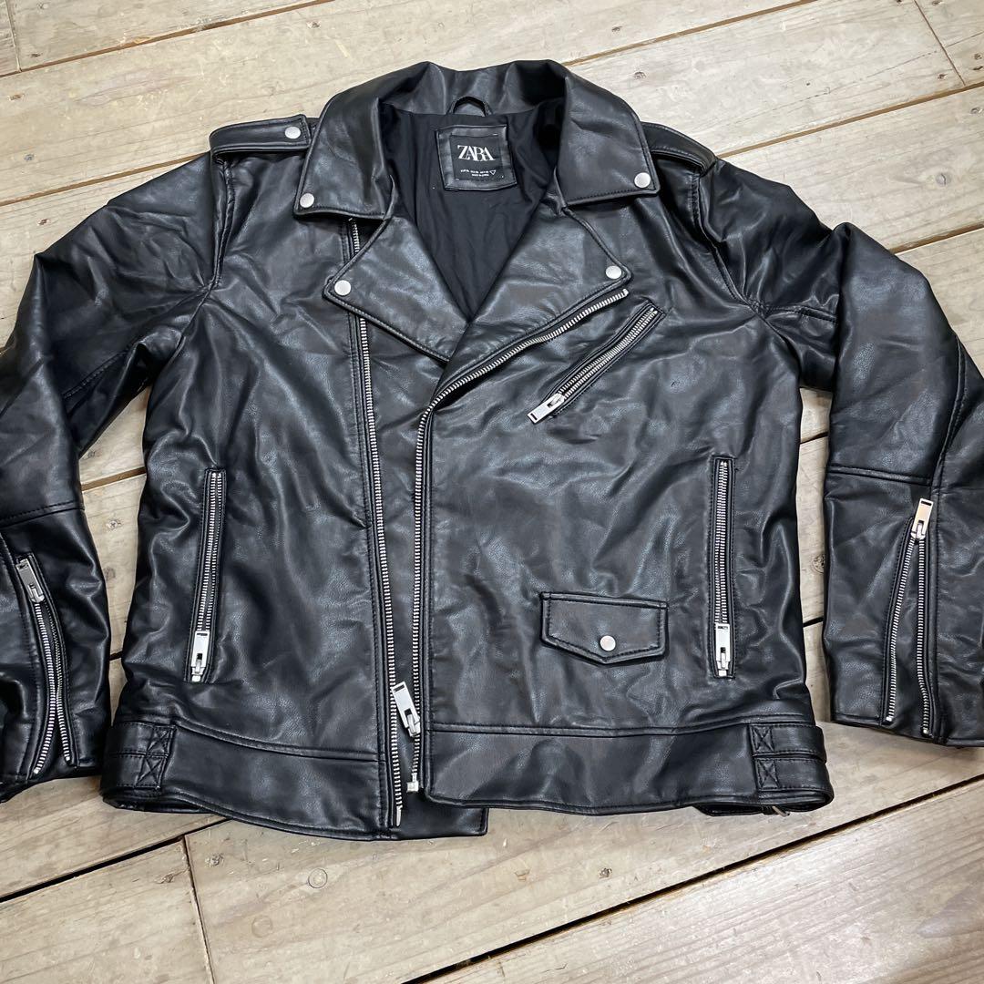 ZARA フェイクレザー ライダース ジャケット XL 7＊120 - メルカリ