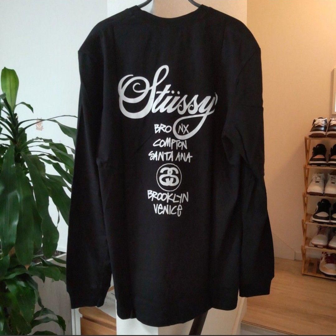 ロンT　黒　XL　ワールドツアー　STUSSY
