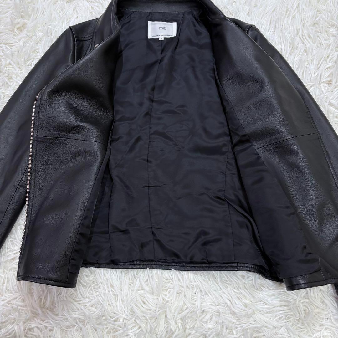 極美品 近年モデル23区 ラムレザー ライダースジャケット ダブルジップ 黒 S 極美品 近年モデル23区 ラムレザー ライダースジャケット ダブル
