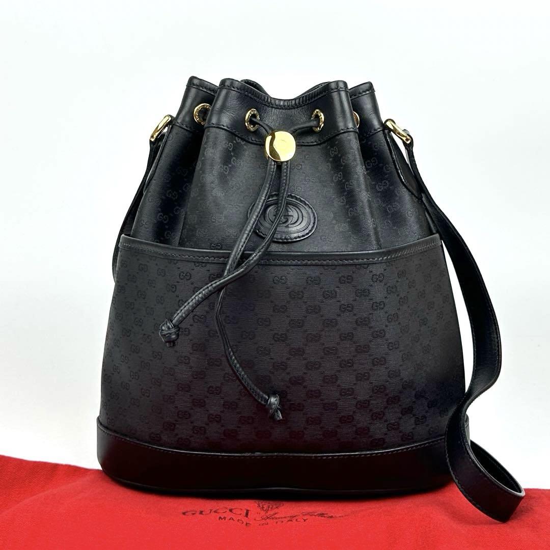 美品□グッチ ドローストリング ショルダーバッグ 巾着型