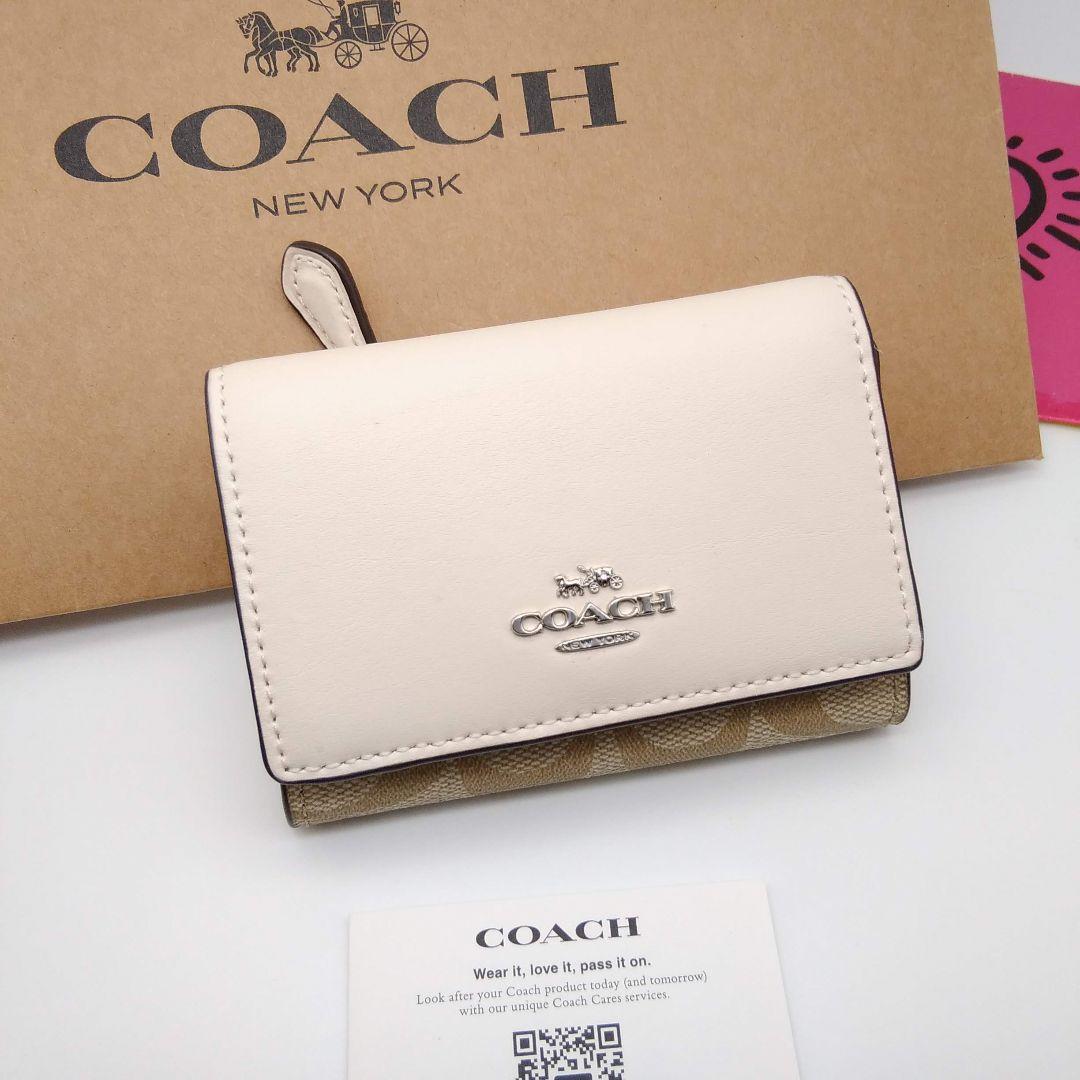 新品　COACH　折り財布　マイクロウオレット　レディース