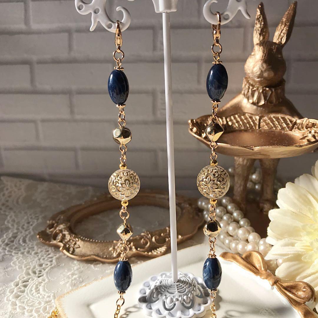 ♪478 ❤️ アンティーク　ビーズ　マスクチェーン　メガネチェーン　ハンドメイド