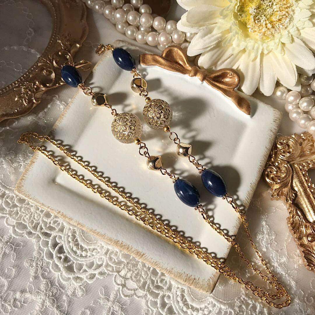 ♪478 ❤️ アンティーク　ビーズ　マスクチェーン　メガネチェーン　ハンドメイド