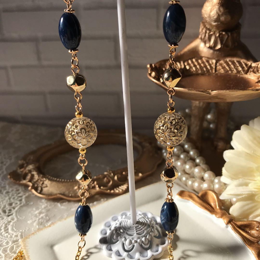 ♪478 ❤️ アンティーク　ビーズ　マスクチェーン　メガネチェーン　ハンドメイド