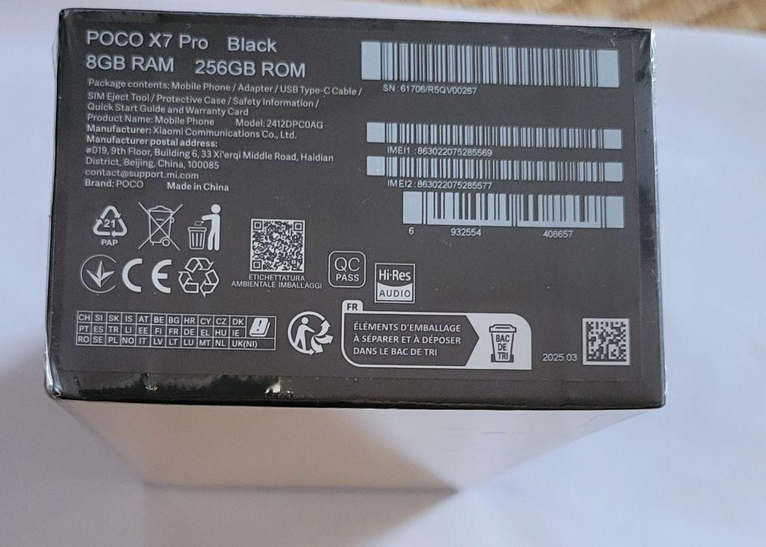 【新品未開封】POCO X7 Pro ブラック 256GB ROM