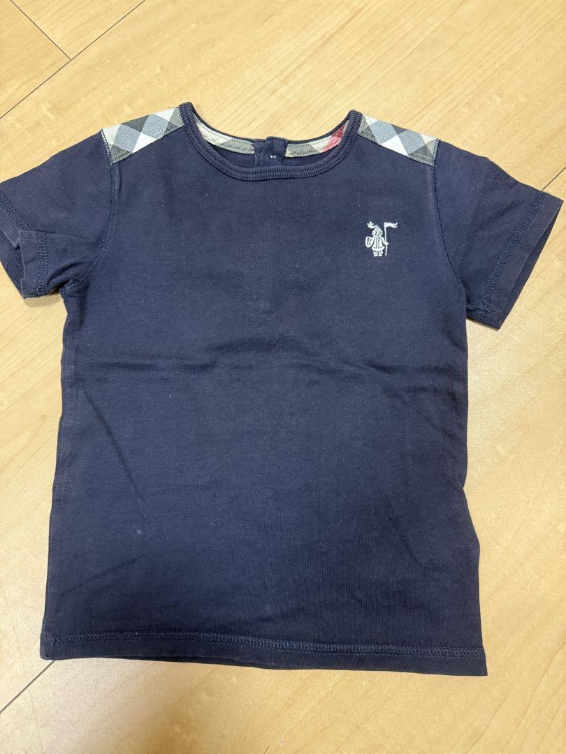 BURBERRY ネイビー Tシャツ チェック柄 2Y 92センチ